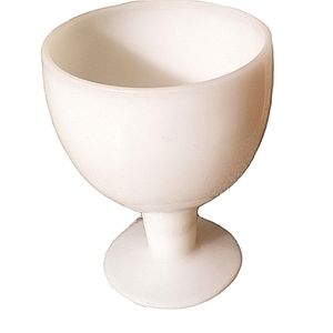 White Milk Glass THICK Pedestal Bowl Substantial Weight